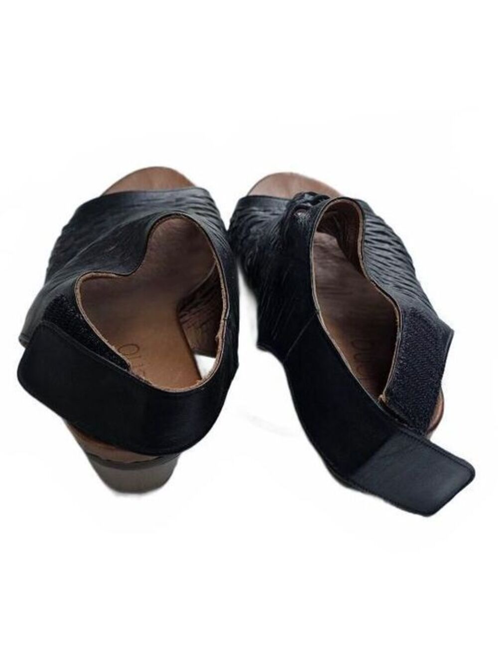 Bueno Lacey Black Leather Laser Cut Slingback Sandals Size 39 US 8.5 - Picture 3 of 12